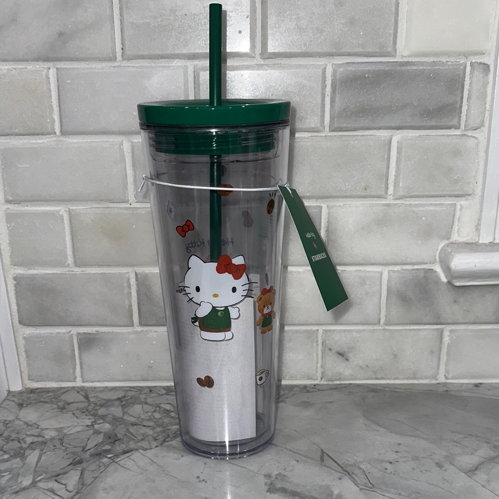 Sanrio Hello Kitty Green Tumbler with Straw
